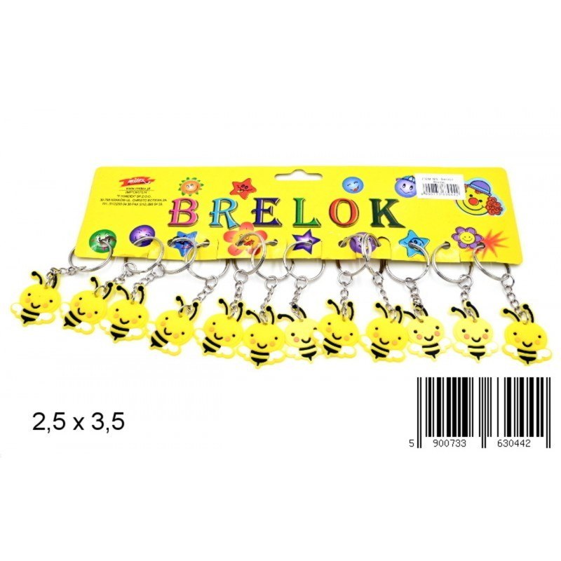 LLAVERO DE GOMA 4 CM BEE OP.12 PCS. MIDEX 0124I MID JUGUETES